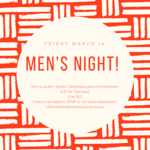 Men's Night! March 16